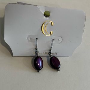 Charming Charlie Dark Purple Earrings NWT
